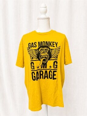 Gas Monkey Yellow Cotton Graphic Men's Shirt - XL